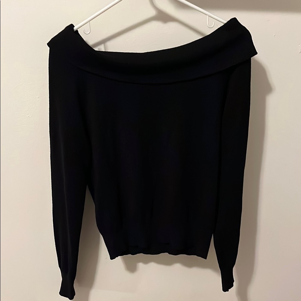 Elegant Black Off-Shoulder Sweater